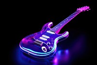 Guitar violet light black background.