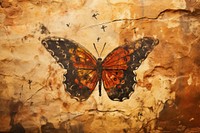 Paleolithic cave art painting style of Butterfly background butterfly insect animal.