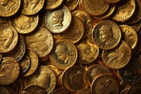 Gold coins backgrounds bronze money.