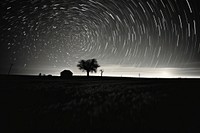 Countryside star sky silhouette landscape astronomy.