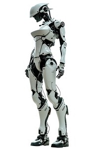 Female robot helmet white adult.