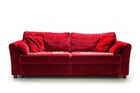 Red sofa furniture white background architecture.