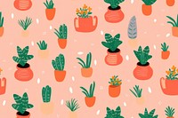 Pot plants pattern backgrounds creativity.