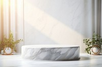 White marble background bathtub plant architecture.