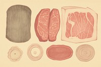 Steak food meat pattern cartoon.