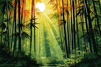 Bamboo forest backgrounds vegetation sunlight.
