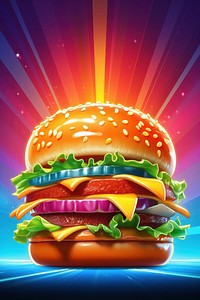 Burger isolated food advertisement hamburger.