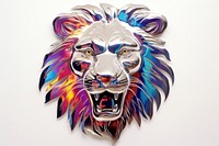 Lion silver isolated art mammal representation.