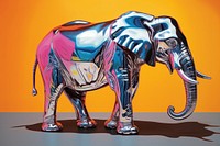 Silver elephant isolated sideview art mammal animal.