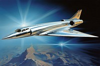 Silver supersonic jet plane airplane aircraft vehicle.