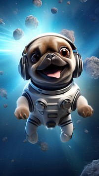 3D cartoon dog for 3D character animal mammal space.