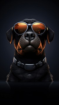 3D cartoon Rottweiler for glasses dog animal.