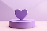 Purple heart background lavender fondant circle.