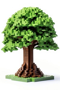 Tree bricks toy bonsai plant green.