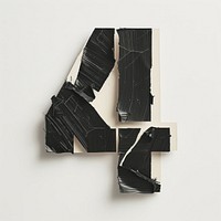Tape letters number 4 black art architecture.