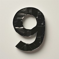 Tape letters number 9 black pattern circle.