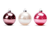 Transparent glass Christmas balls christmas pearl white background.