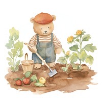 Teddy bear gardening outdoors tool.