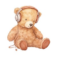 Teddy bear headphones plush brown.