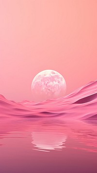 A pink fantasy moon outdoors nature sky.