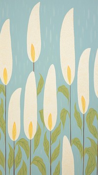 White pampas flowers painting pattern backgrounds.