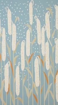White pampas flowers pattern backgrounds wallpaper.