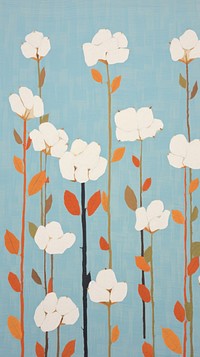 Cotton flower blooms painting pattern backgrounds.