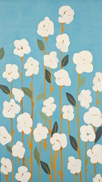 Cotton flower blooms painting pattern backgrounds.