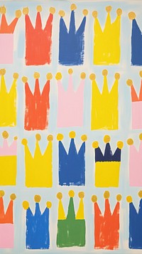 Cute crowns painting backgrounds pattern.