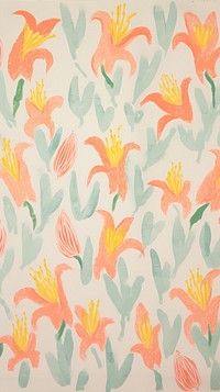 Peach lily flower blooms pattern backgrounds wallpaper.