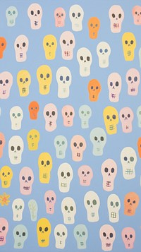 Pastel cute skulls pattern backgrounds anthropomorphic.