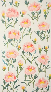Peony flowers pattern backgrounds wallpaper.