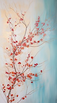 Abstract wallpaper painting blossom branch.