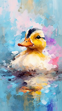 Abstract wallpaper duck painting outdoors.