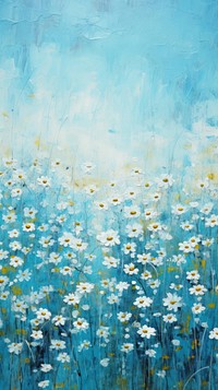 Abstract wallpaper daisy painting outdoors.