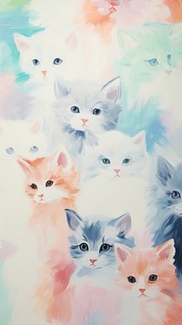 Abstract wallpaper kitten painting animal.