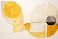 Abstract painting yellow shape.