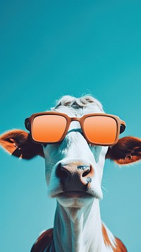 Cow sunglasses livestock mammal.