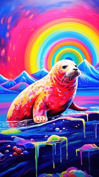 Seal painting wildlife palette.