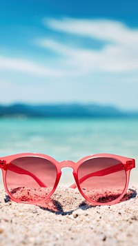 Red sunglasses beach outdoors summer.