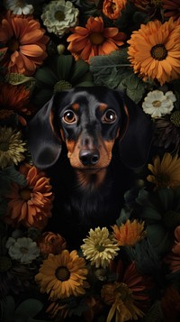 Dachshund flower dachshund portrait.
