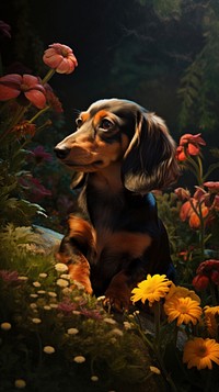 Dachshund flower dachshund outdoors.
