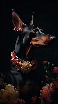 Doberman flower animal mammal.