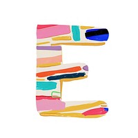 Cute letter E text art white background.