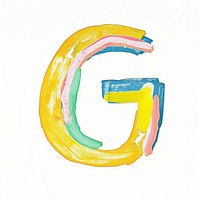 Cute letter G text number white background.
