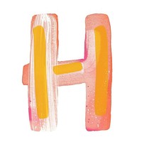 Cute letter H text white background creativity.