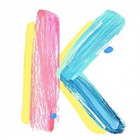 Cute letter K abstract painting brush.