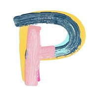 Cute letter P text art white background.