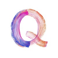 Cute letter Q text purple art.