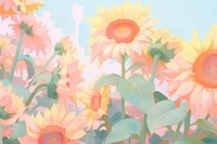 Sunflowers backgrounds painting plant.